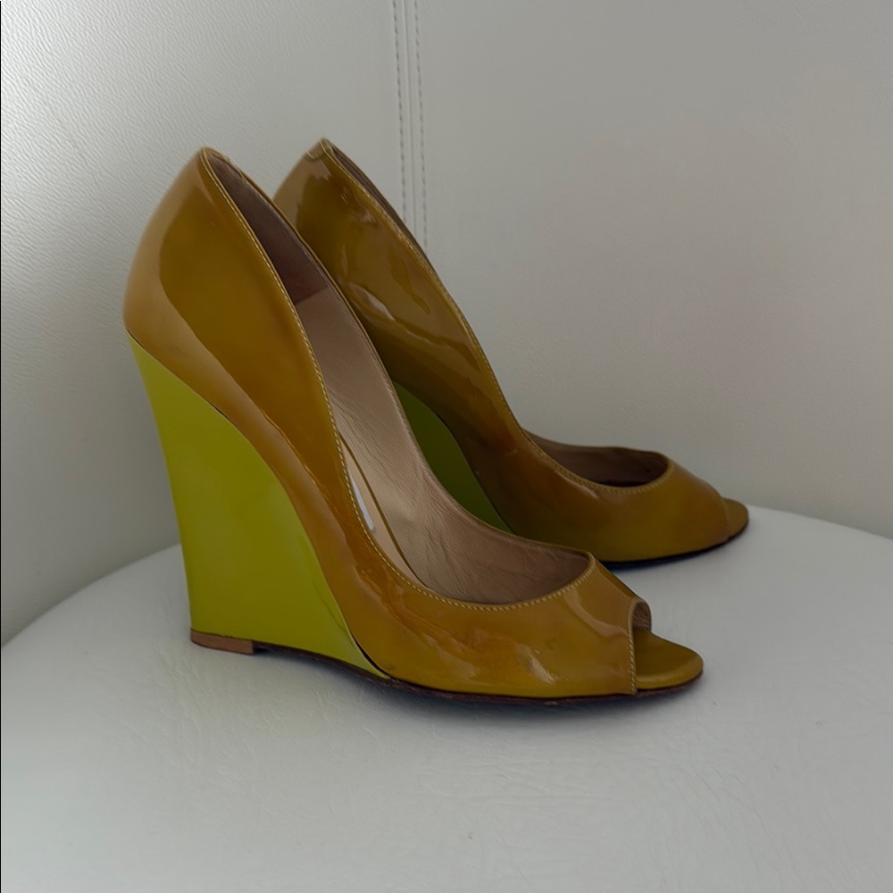 Jimmy Choo olive and Green Wedge Shoes 38